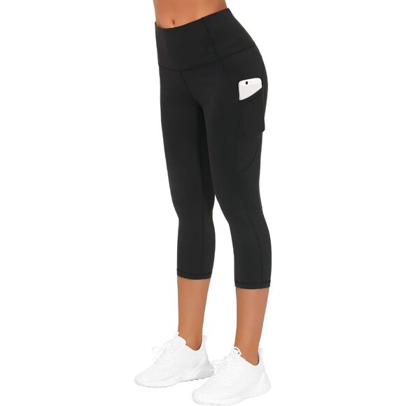 Women High Waist Yoga Capris Pockets Tummy Control Workout Leggings - Picture 5 of 6